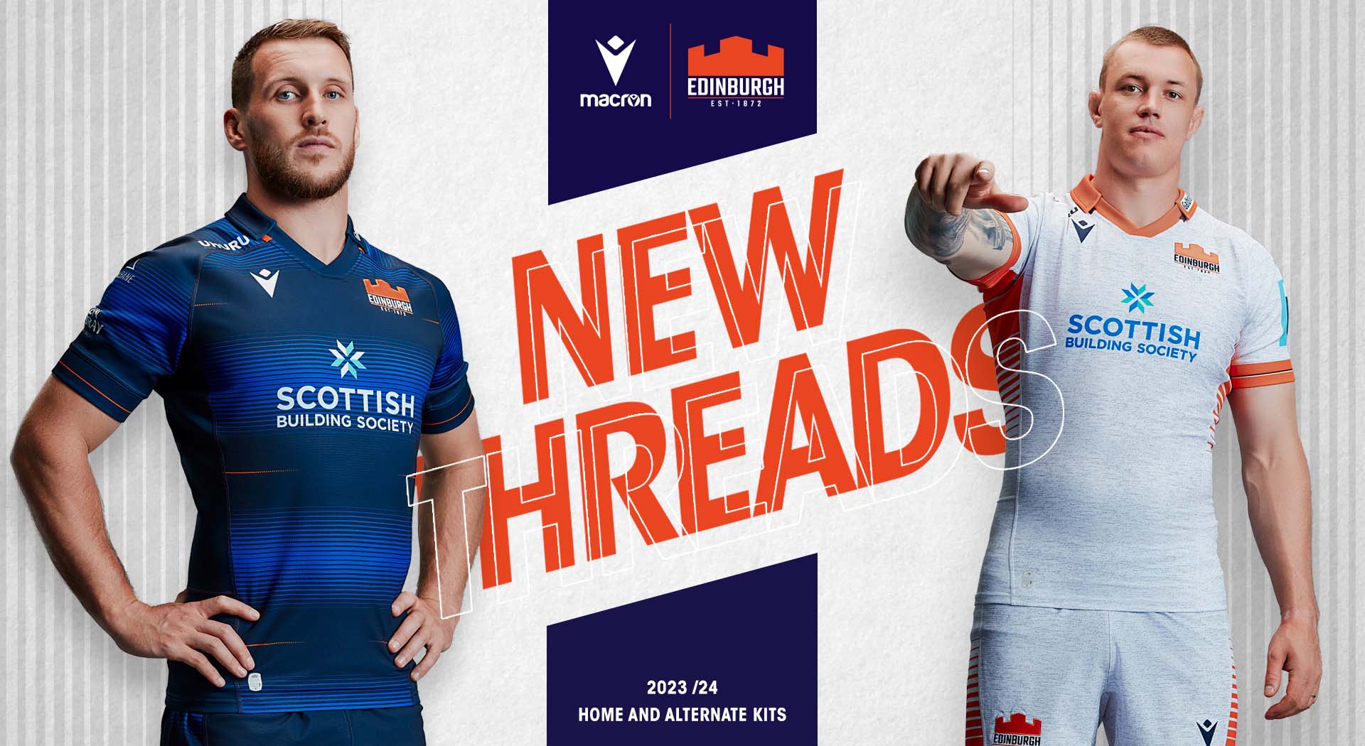 Edinburgh Rugby’s new Home and Alternate jerseys